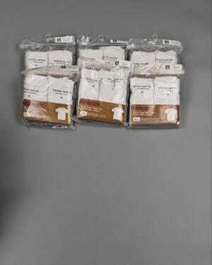 Фотография 177 - Футболка белая муж Корея 085#5 кг оптом